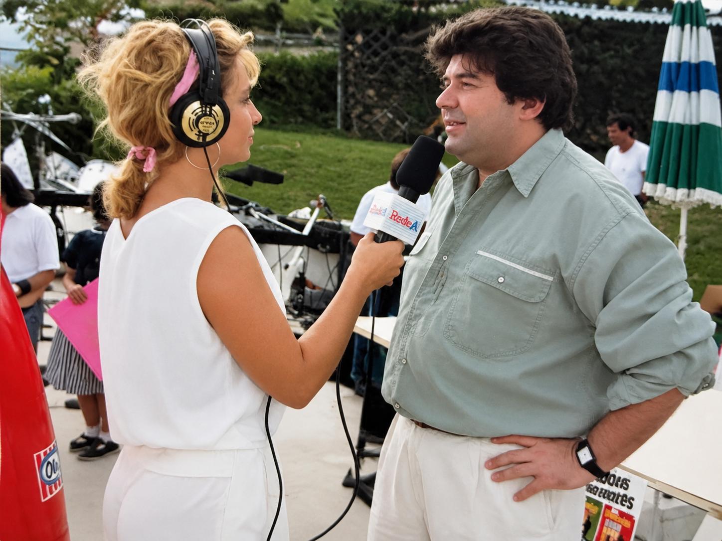 Entrevista com microfone no exterior